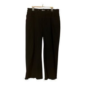 DL1961 Womens Size 18W Hepburn High Rise Wide Leg Black Raw Hem Jeans